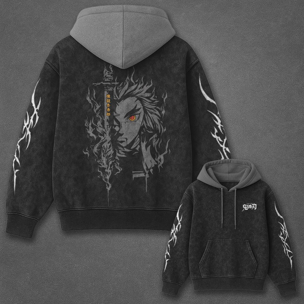 Demon Slayer Classic Essential Black and Gray Washed T-Shirt