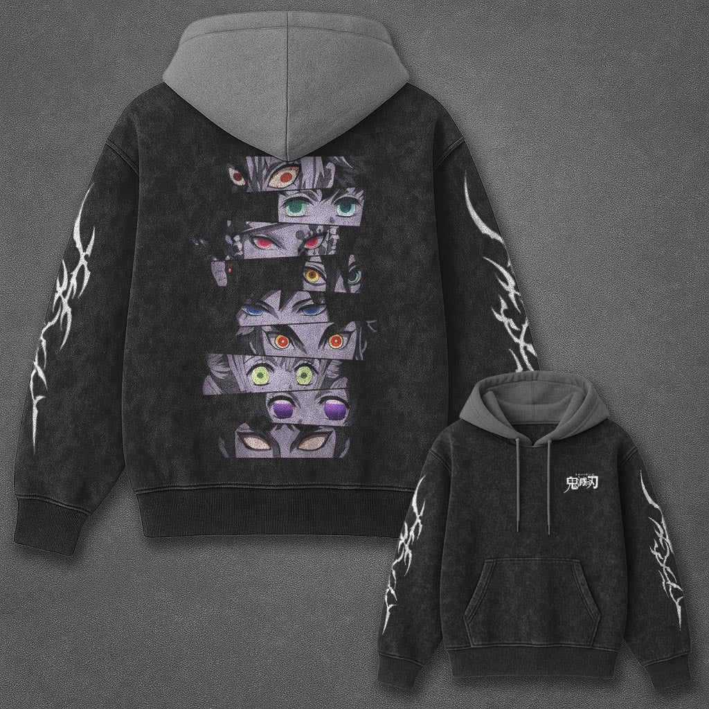 Demon Slayer Classic Crisp Black and Gray Washed T-Shirt