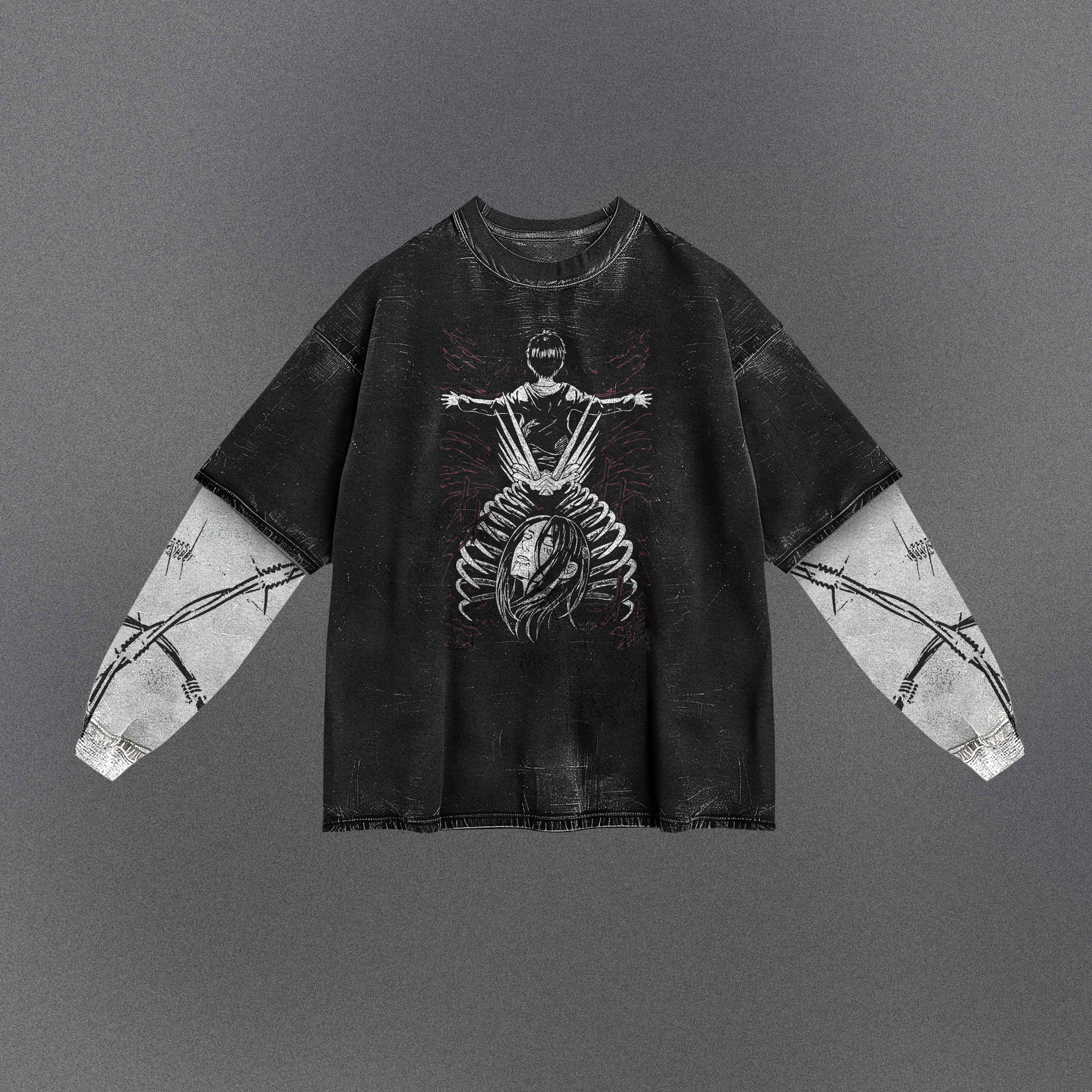 Attack on Titan Eren Kid and Adult Double Sleeve T-shirt