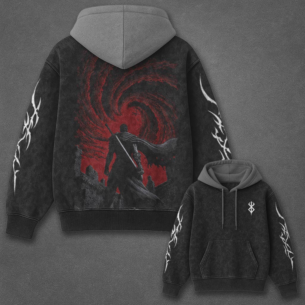 Berserk Classic Signature Black and Gray Washed T-Shirt