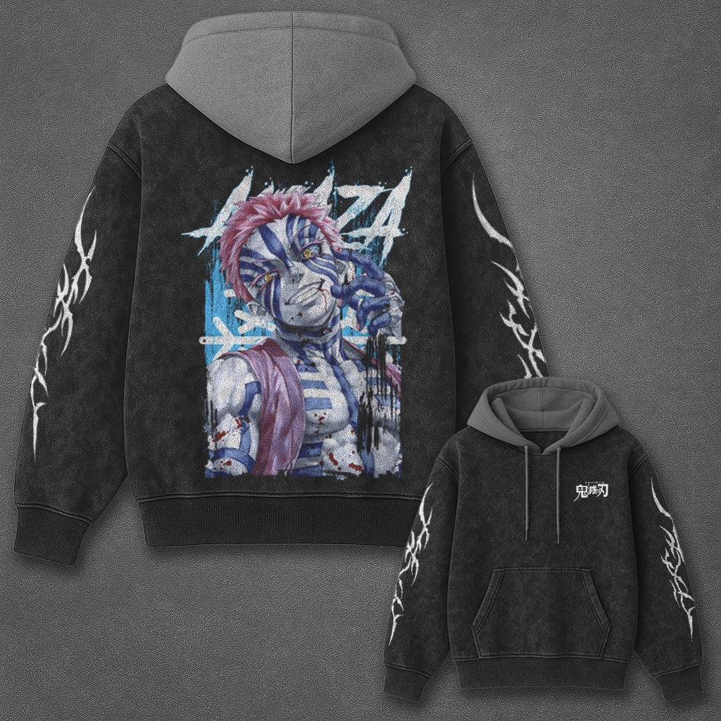 Demon Slayer Classic Elevated Black and Gray Washed T-Shirt