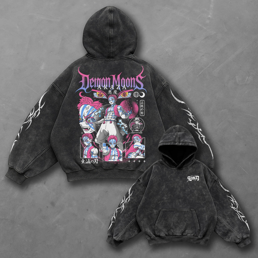 Demon Slayer Oversized Akaza Third Upper Moon Hoodie