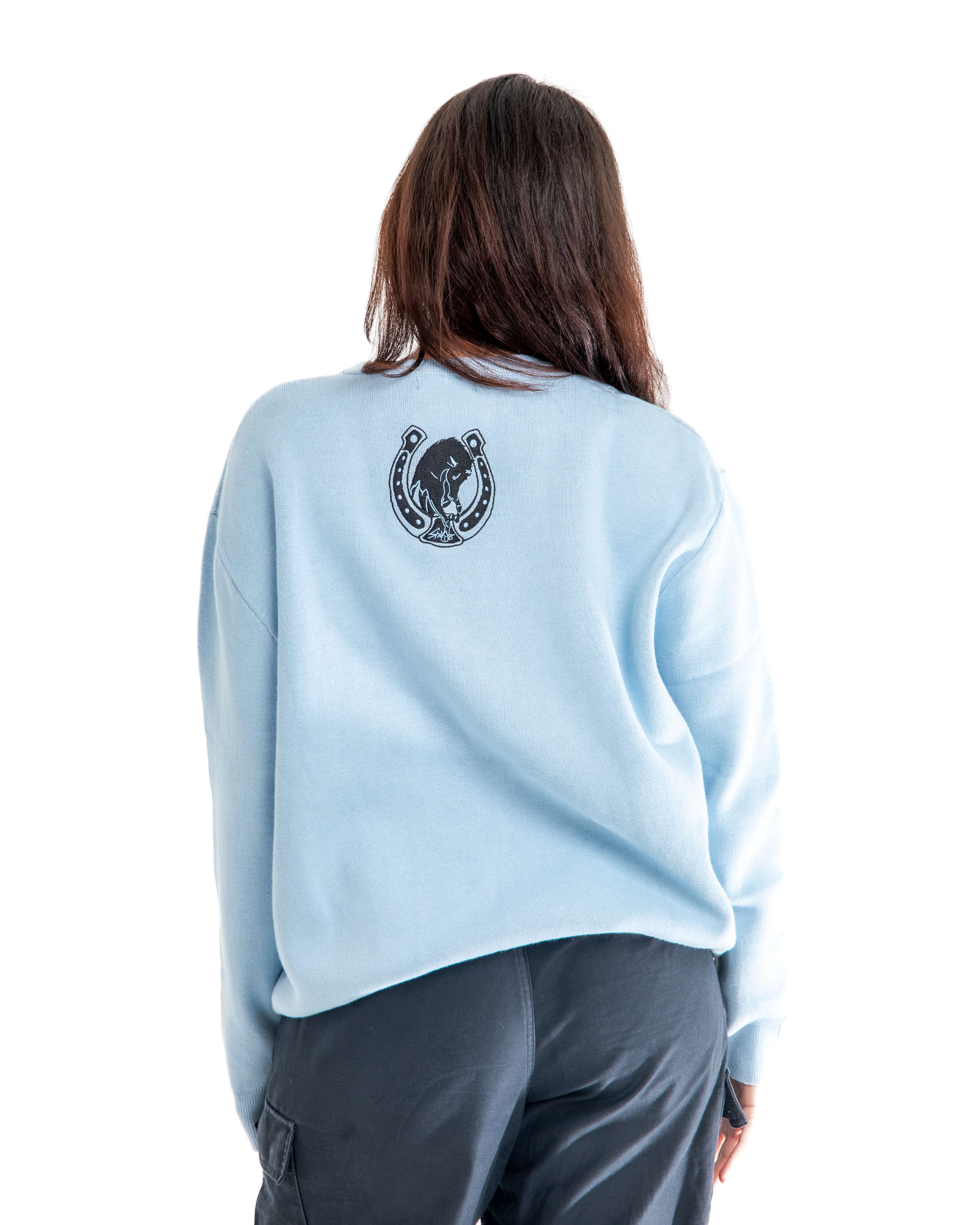 Jojo Light Blue Knit Sweatshirt