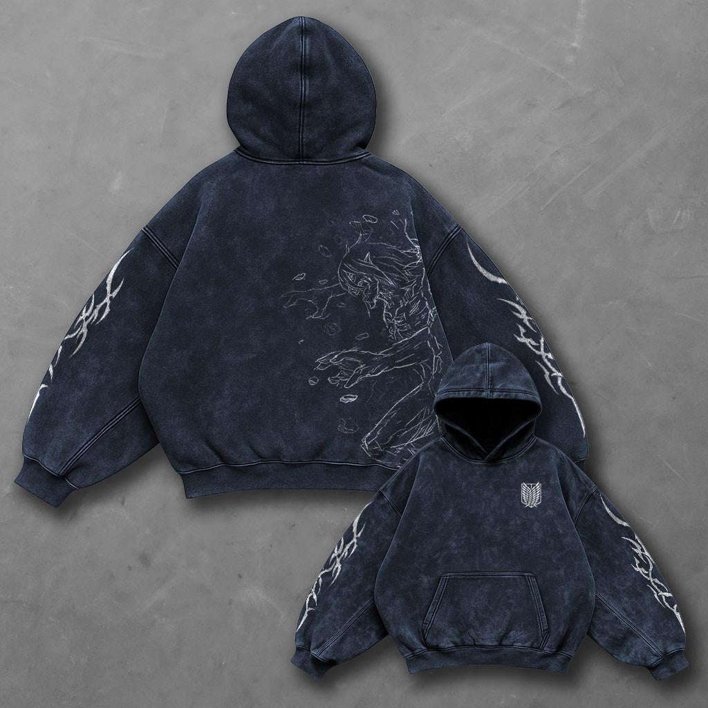 Attack on Titan Signature Blue Washed Hoodie