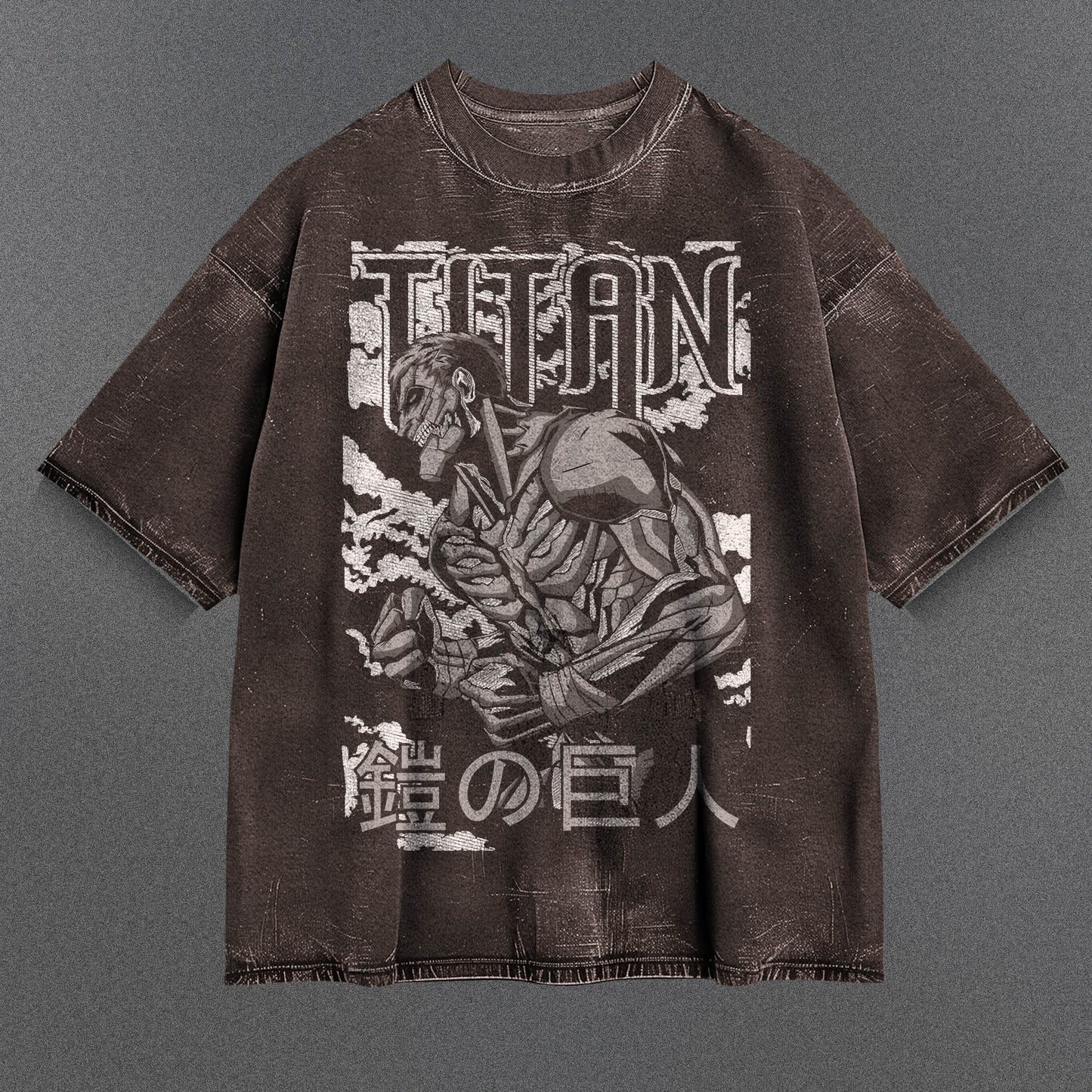 Attack on Titan Chic Brown Washed T-Shirt
