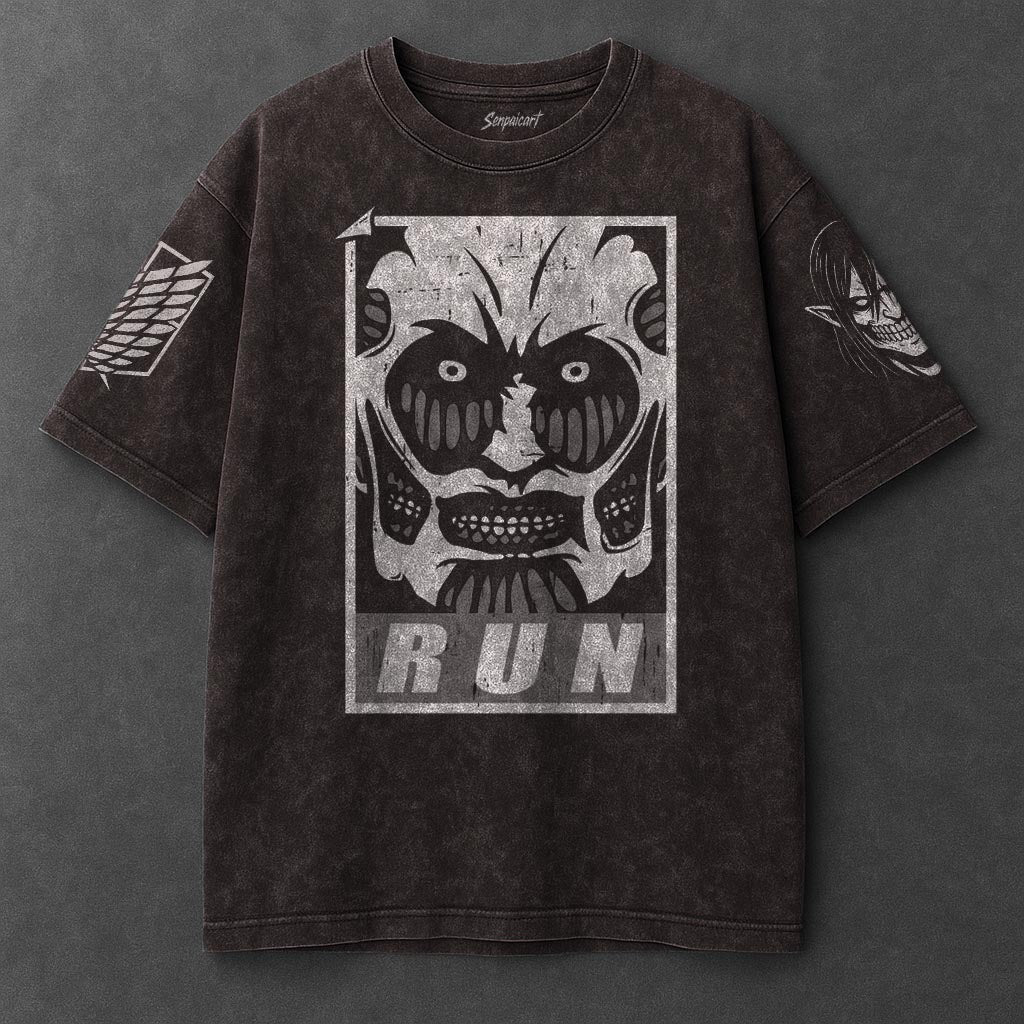 Attack on Titan Premium Comfy Brown Washed T-Shirt