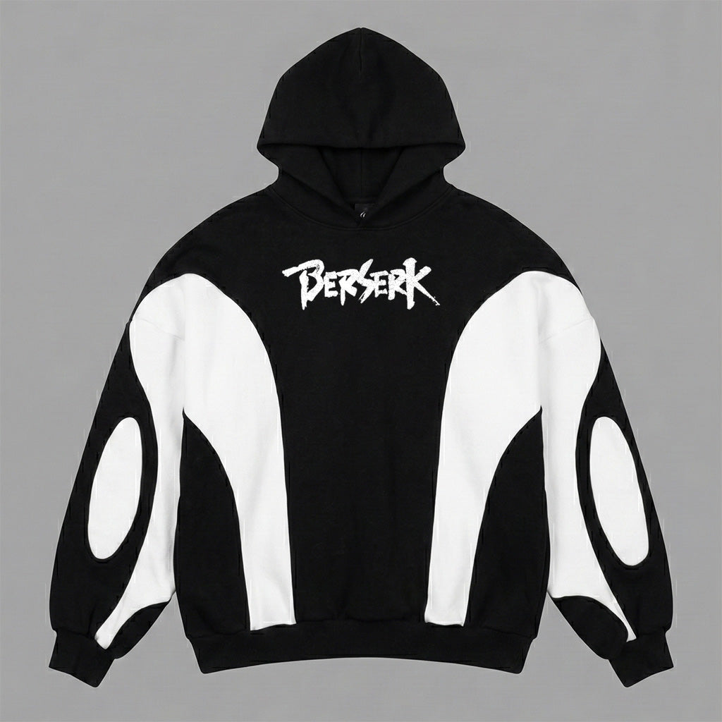 Berserk Text Logo Black Patch Hoodie