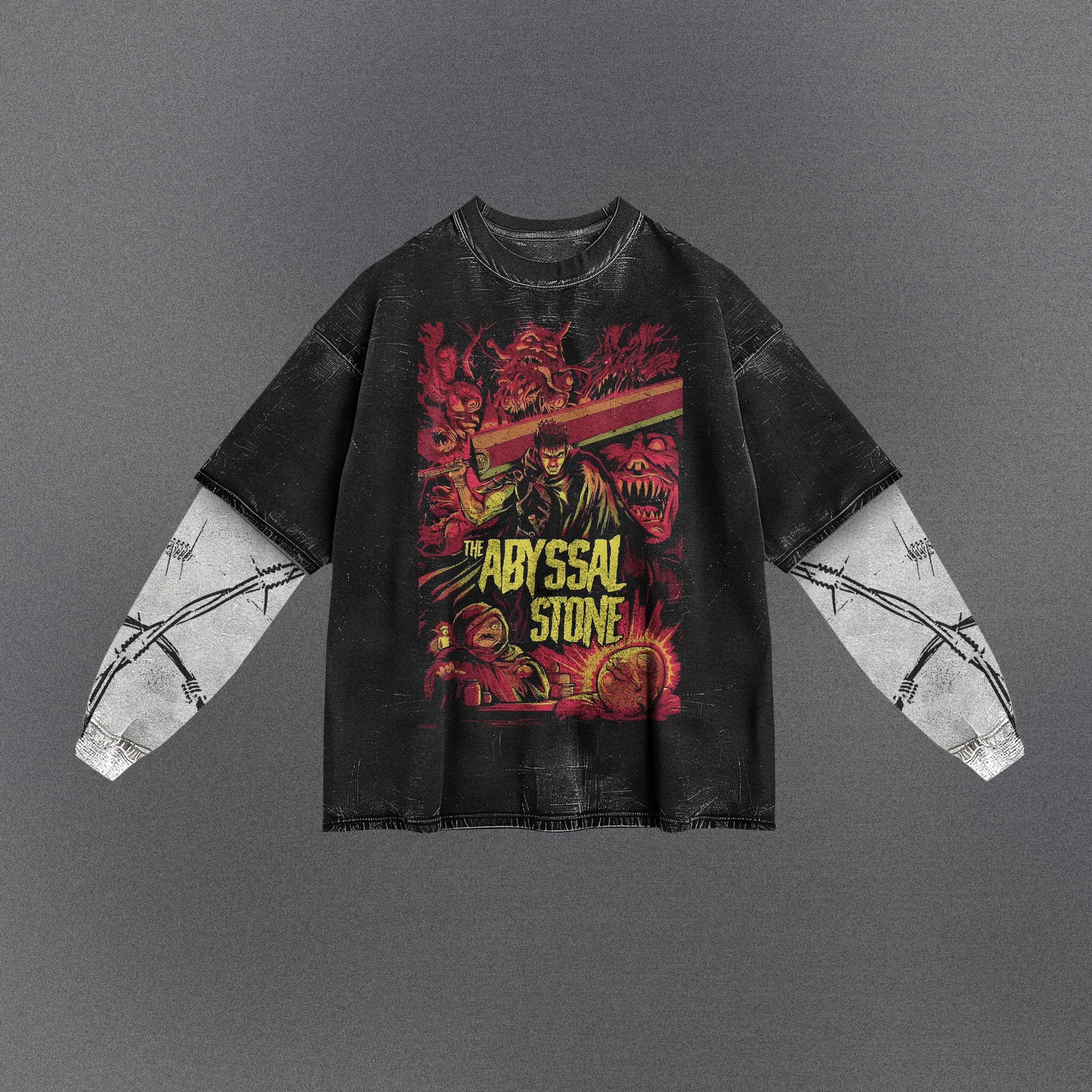 Berserk Patterned Double Sleeve T-shirt