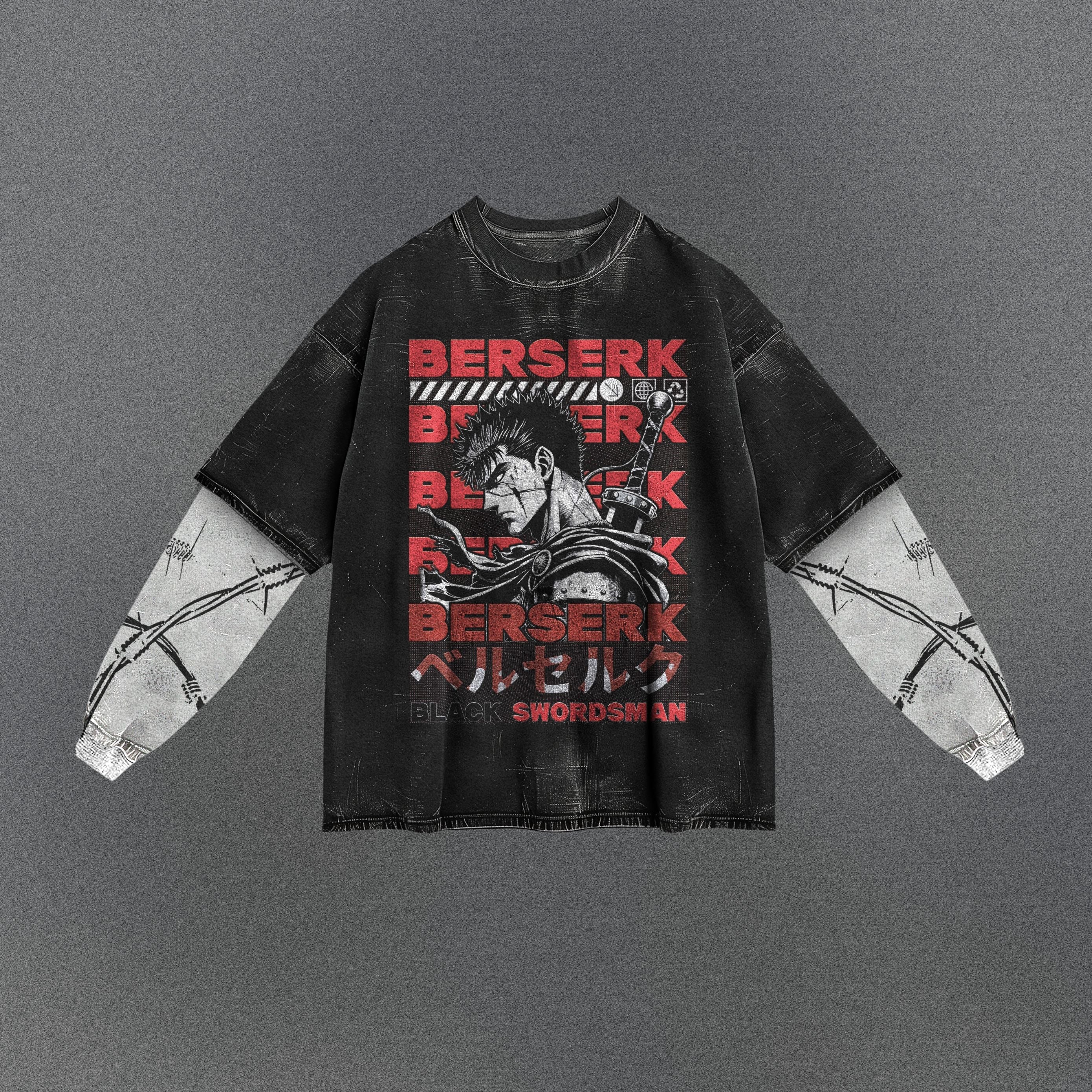 Berserk Striped Double Sleeve T-shirt