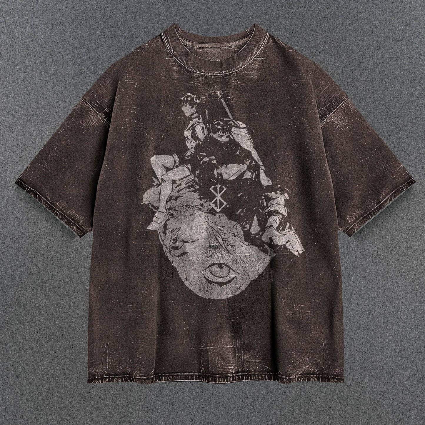 Berserk Slouchy Brown Washed T-Shirt