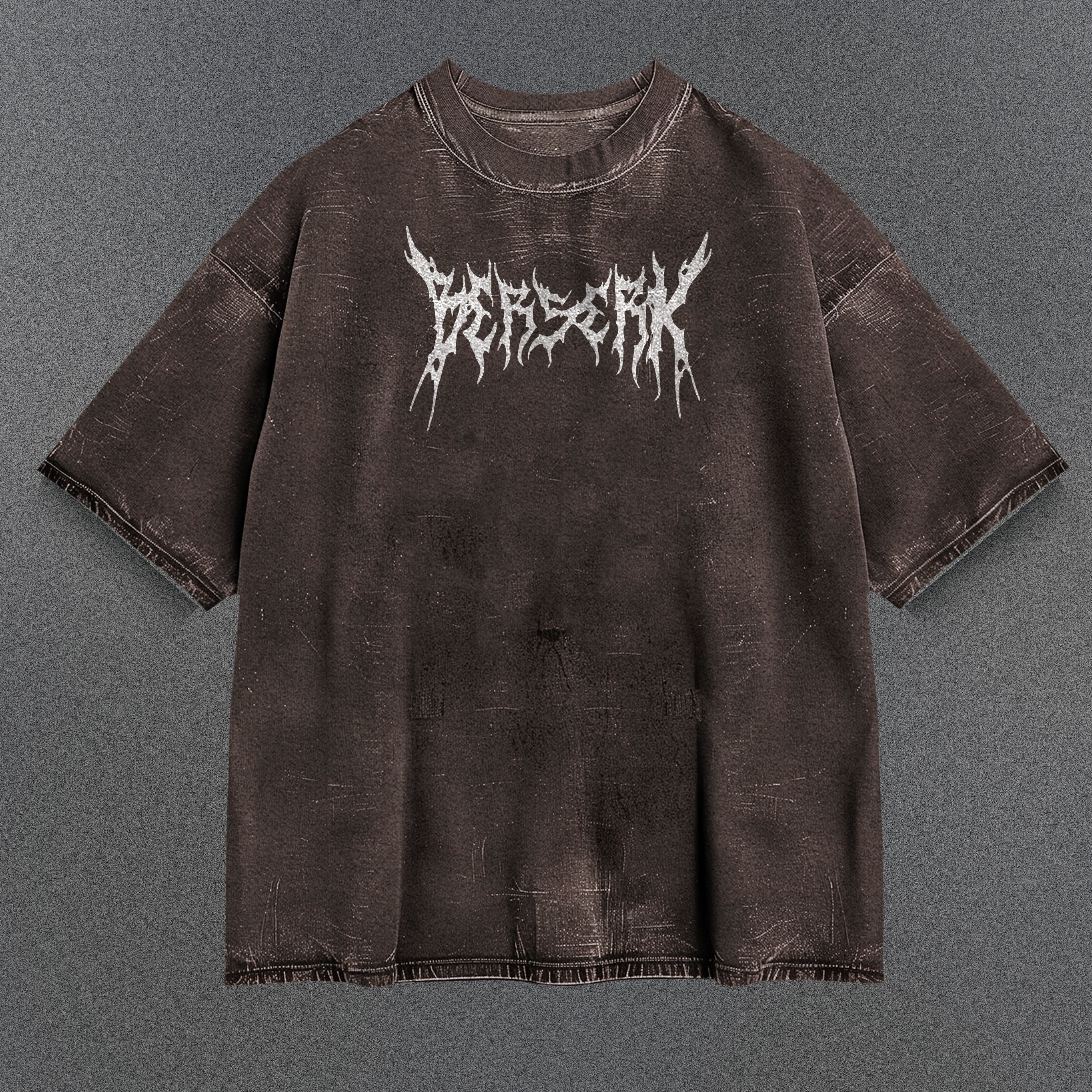 Berserk Elongated Brown Washed T-Shirt
