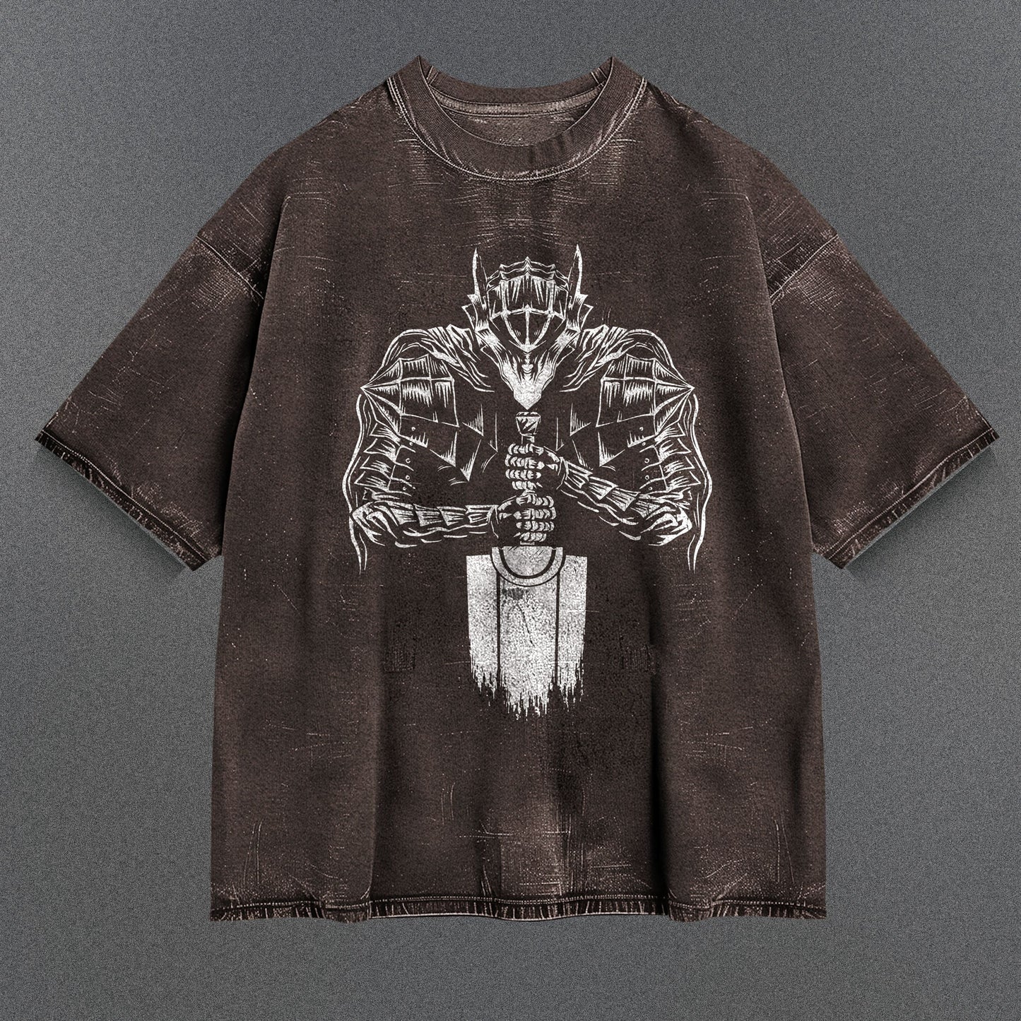 Berserk Flowy Brown Washed T-Shirt