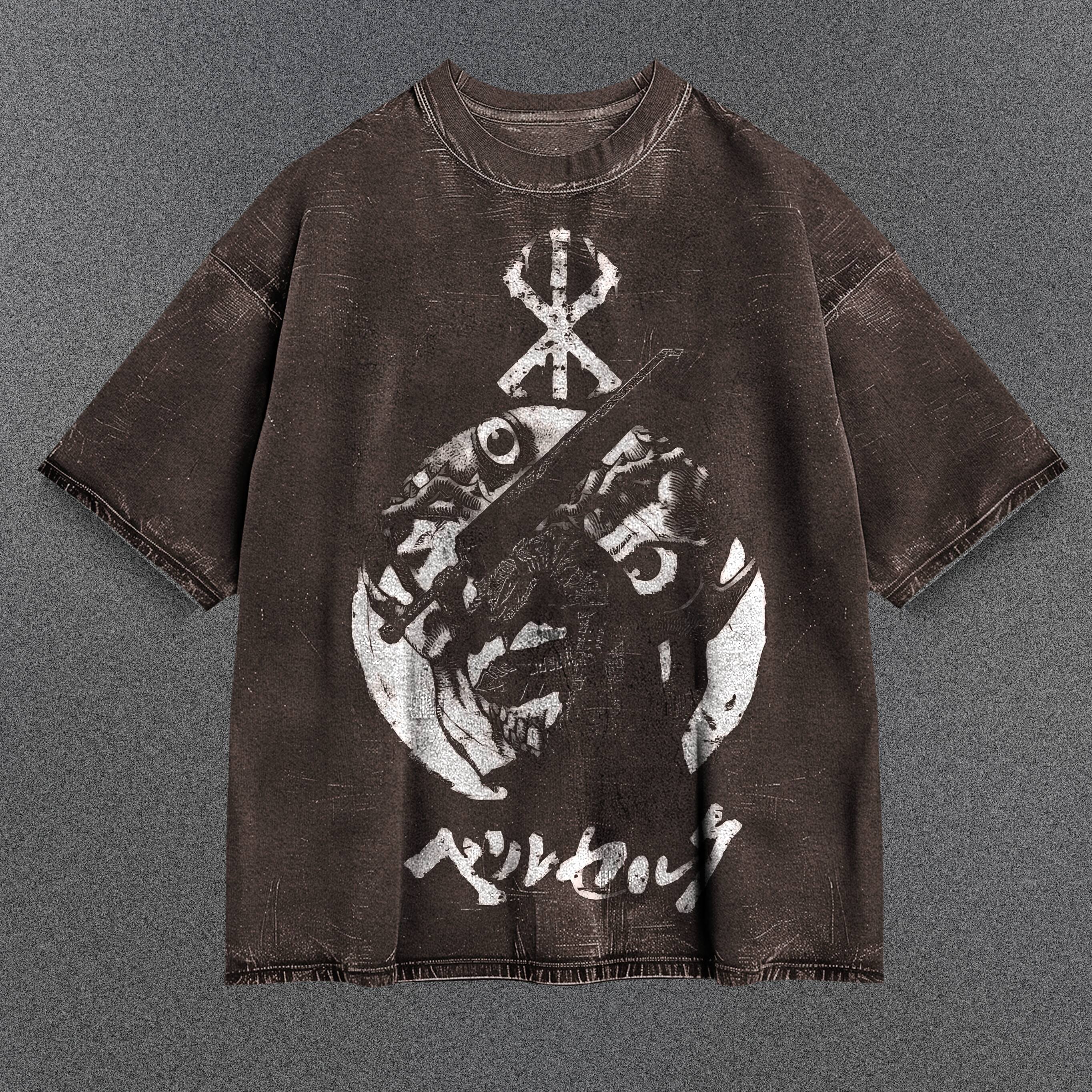 Berserk Unfitted Brown Washed T-Shirt