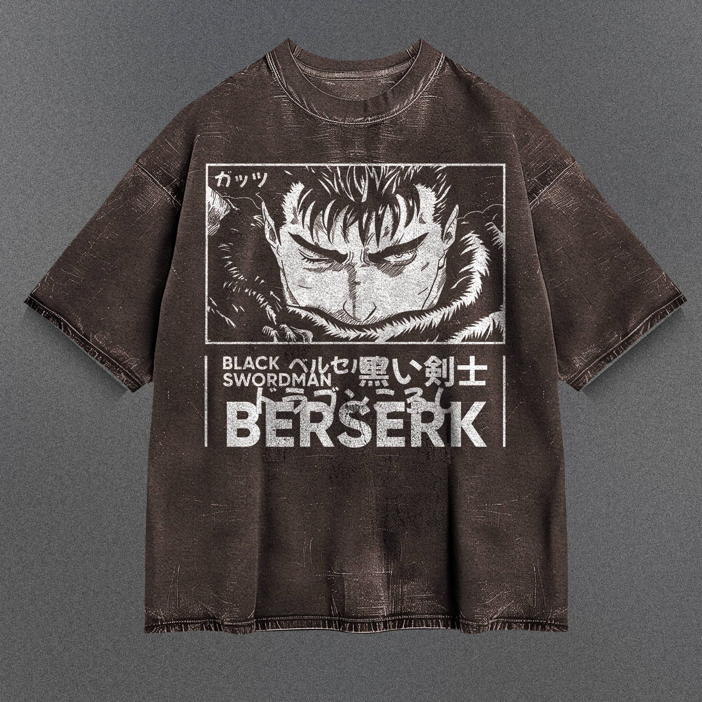 Berserk Spacious Brown Washed T-Shirt