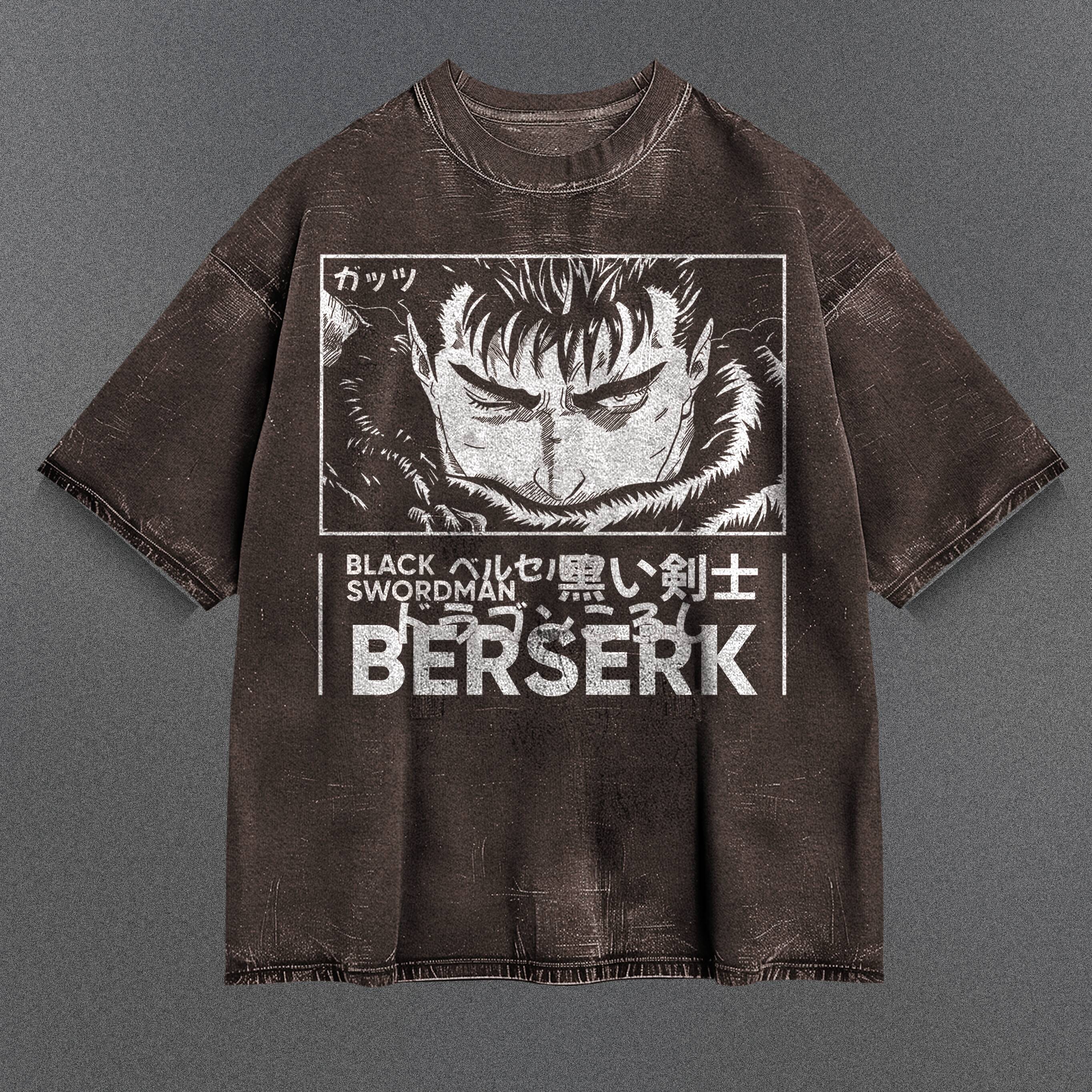 Berserk Spacious Brown Washed T-Shirt