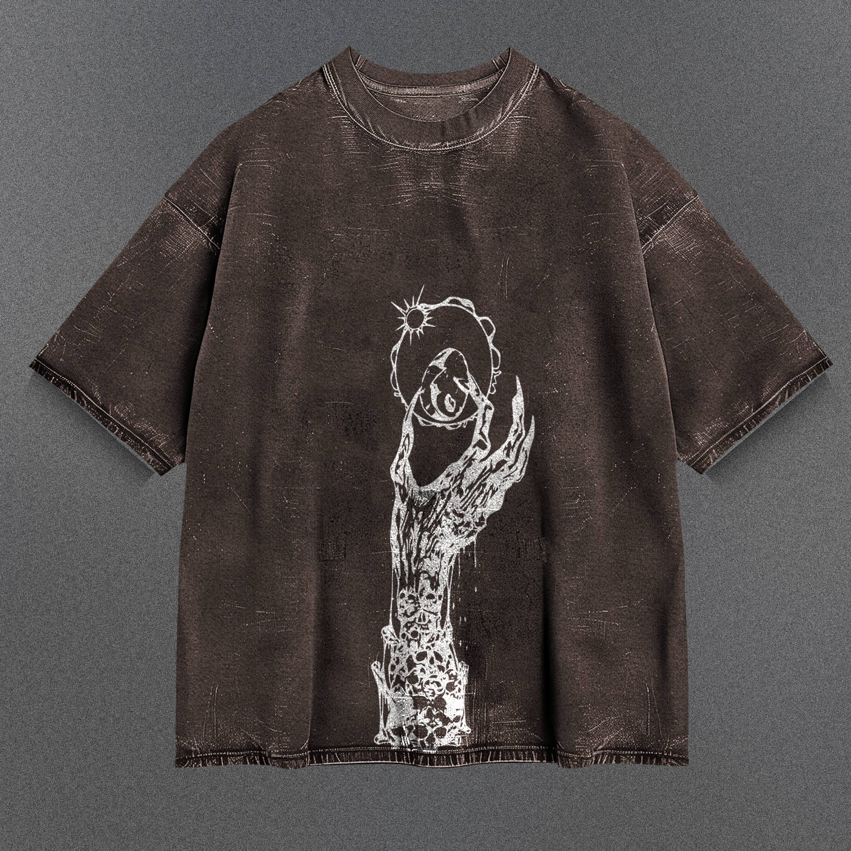 Berserk Striped Brown Washed T-Shirt