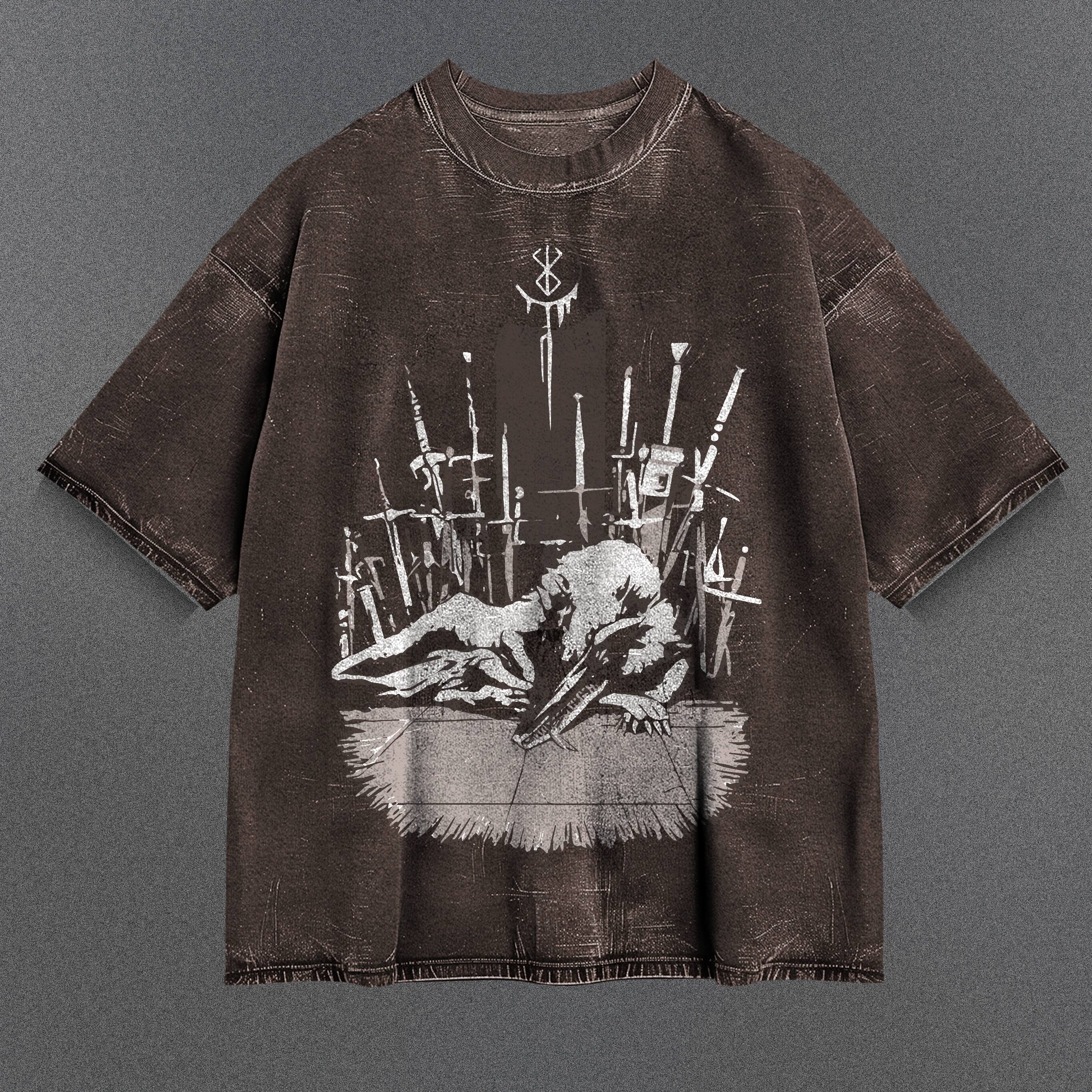 Berserk Durable Brown Washed T-Shirt