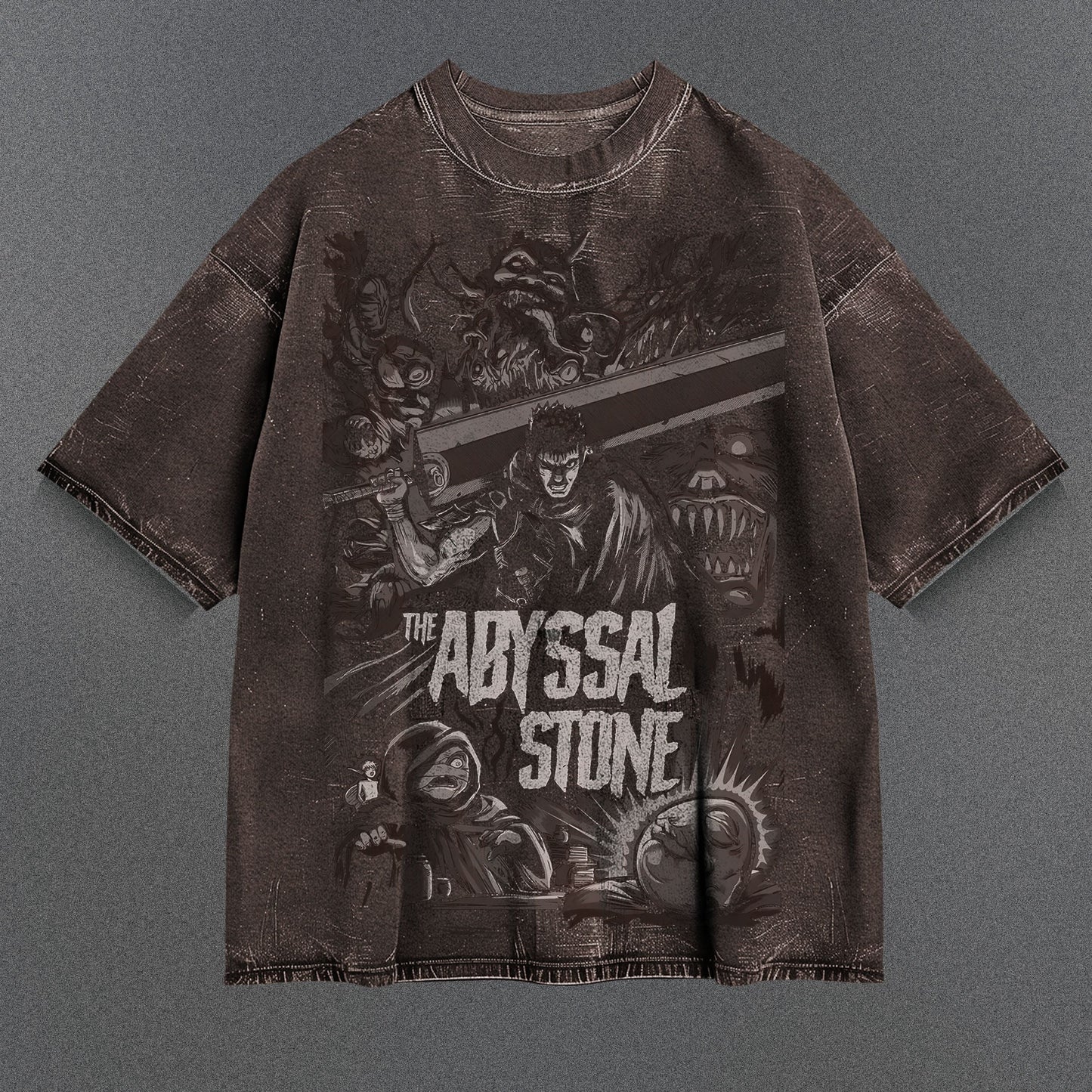 Berserk Roomy Brown Washed T-Shirt