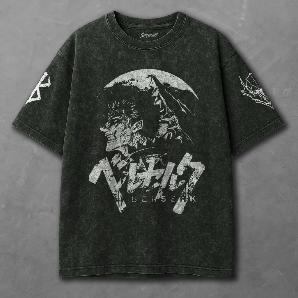 Berserk Trendy Green Washed T-Shirt