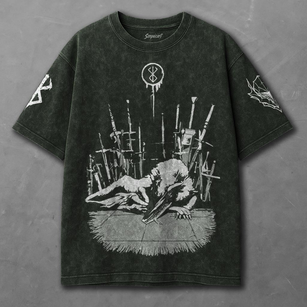 Berserk Versatile Green Washed T-Shirt