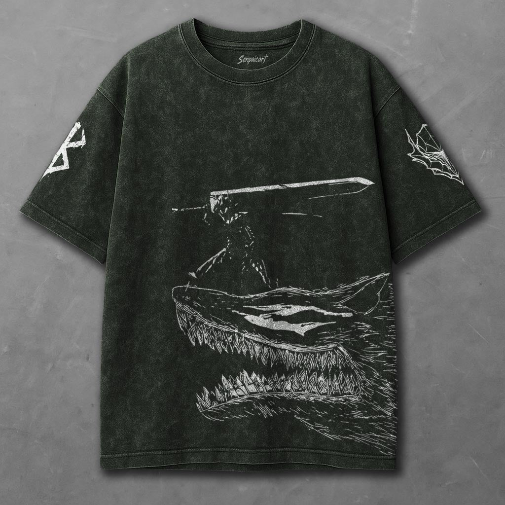 Berserk Silky Green Washed T-Shirt