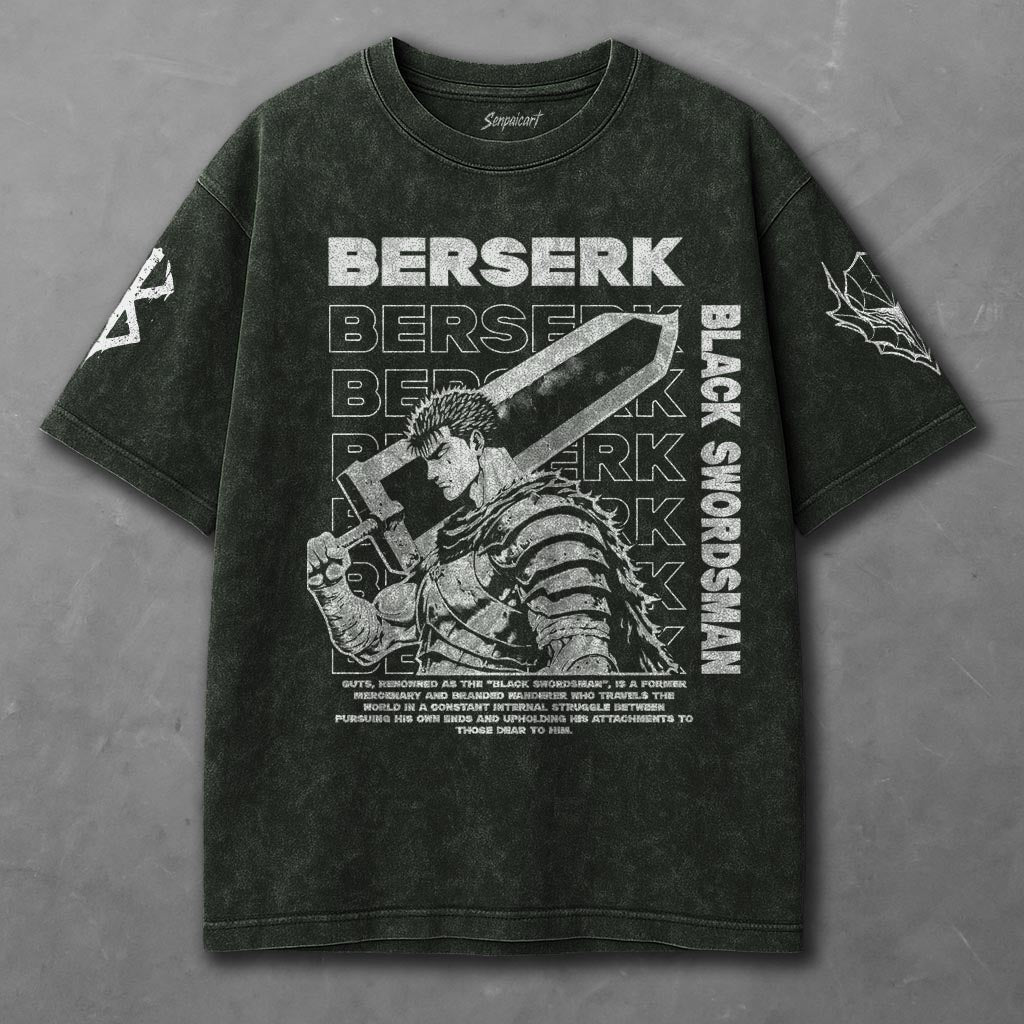 Berserk Flowy Green Washed T-Shirt