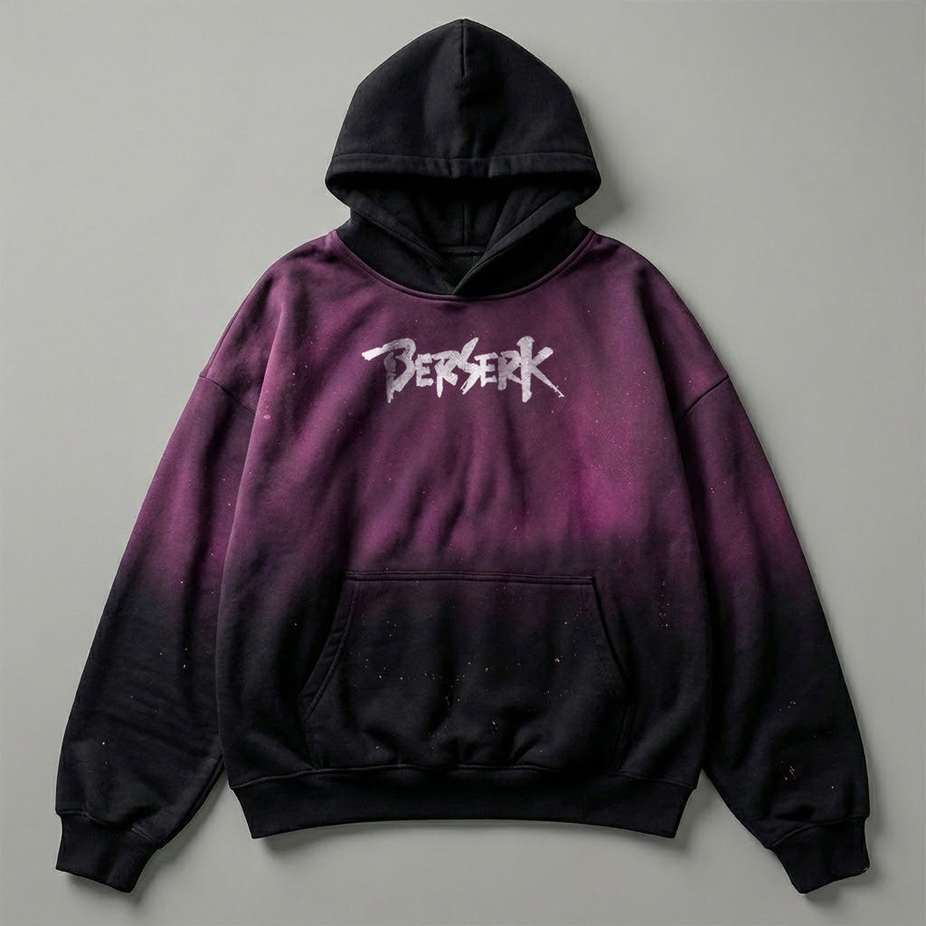 Berserk Text Logo Wine Black Hoodie