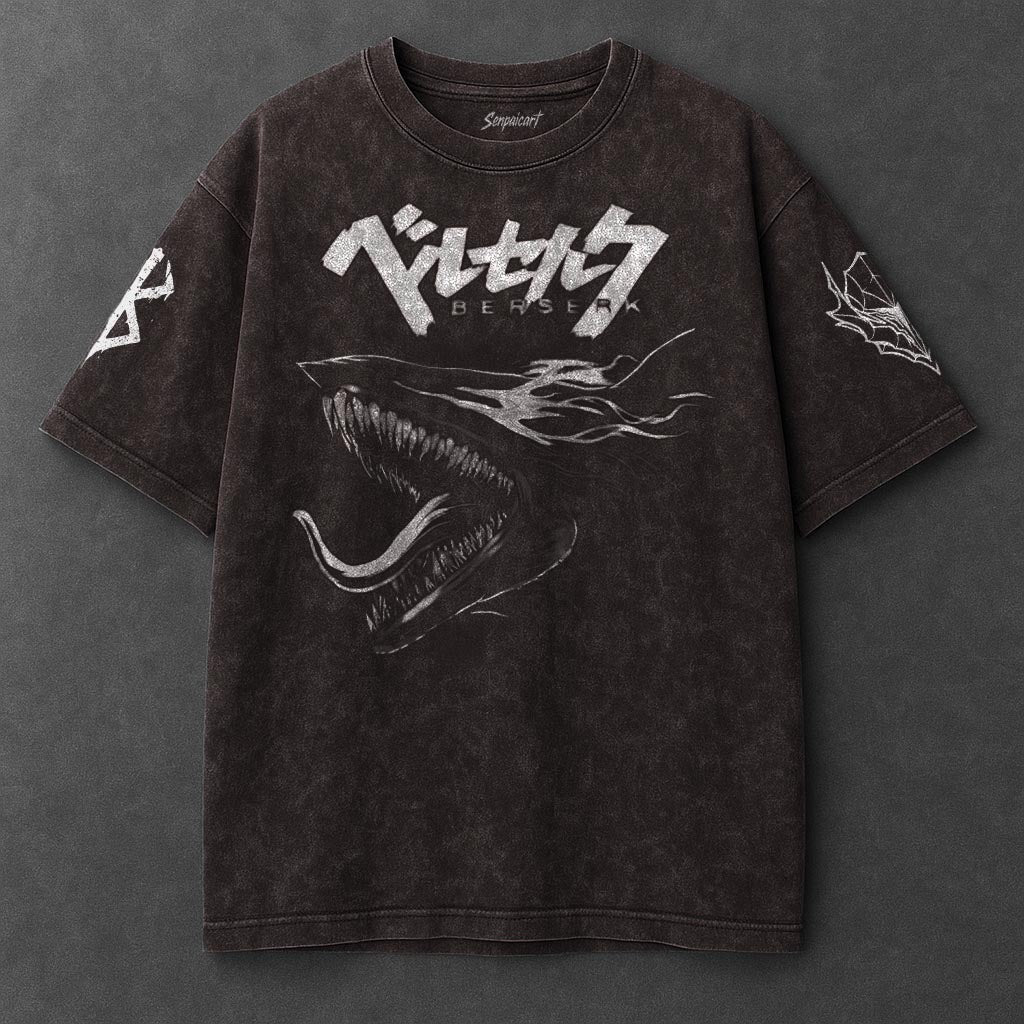 Berserk Premium Effortless Brown Washed T-Shirt