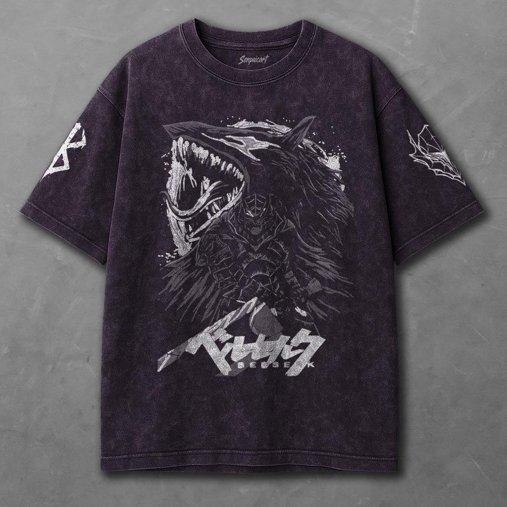 Berserk Tunic-like Violet Washed T-Shirt