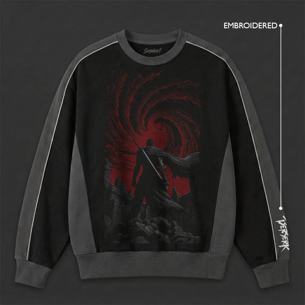 Berserk Minimal Black Grey Sweatshirt