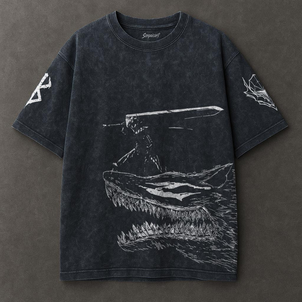 Berserk Extended Blue Washed T-shirt
