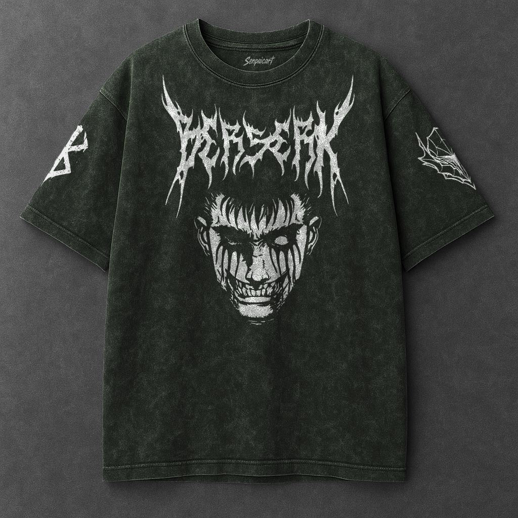 Berserk Premium Relaxed Vintage Green Washed T-Shirt