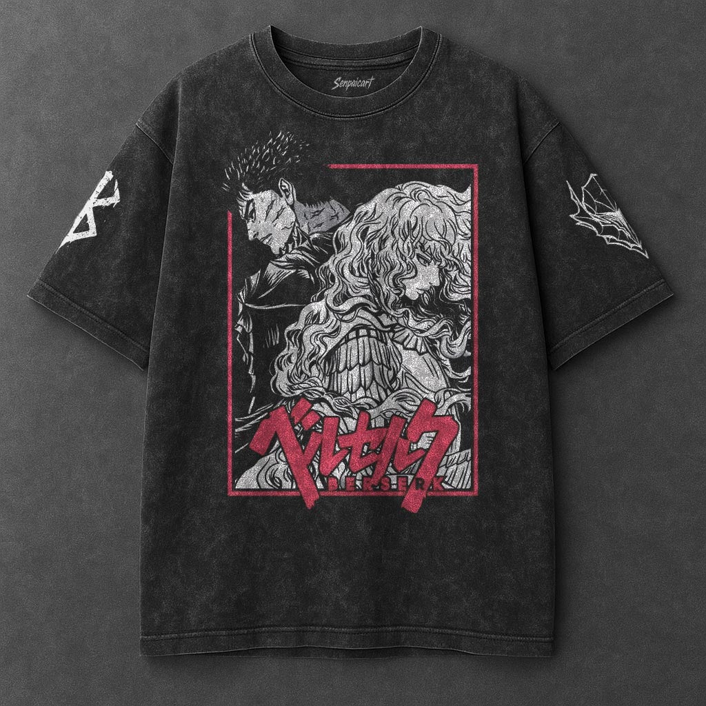 Berserk Premium Flowy Black Washed T-Shirt