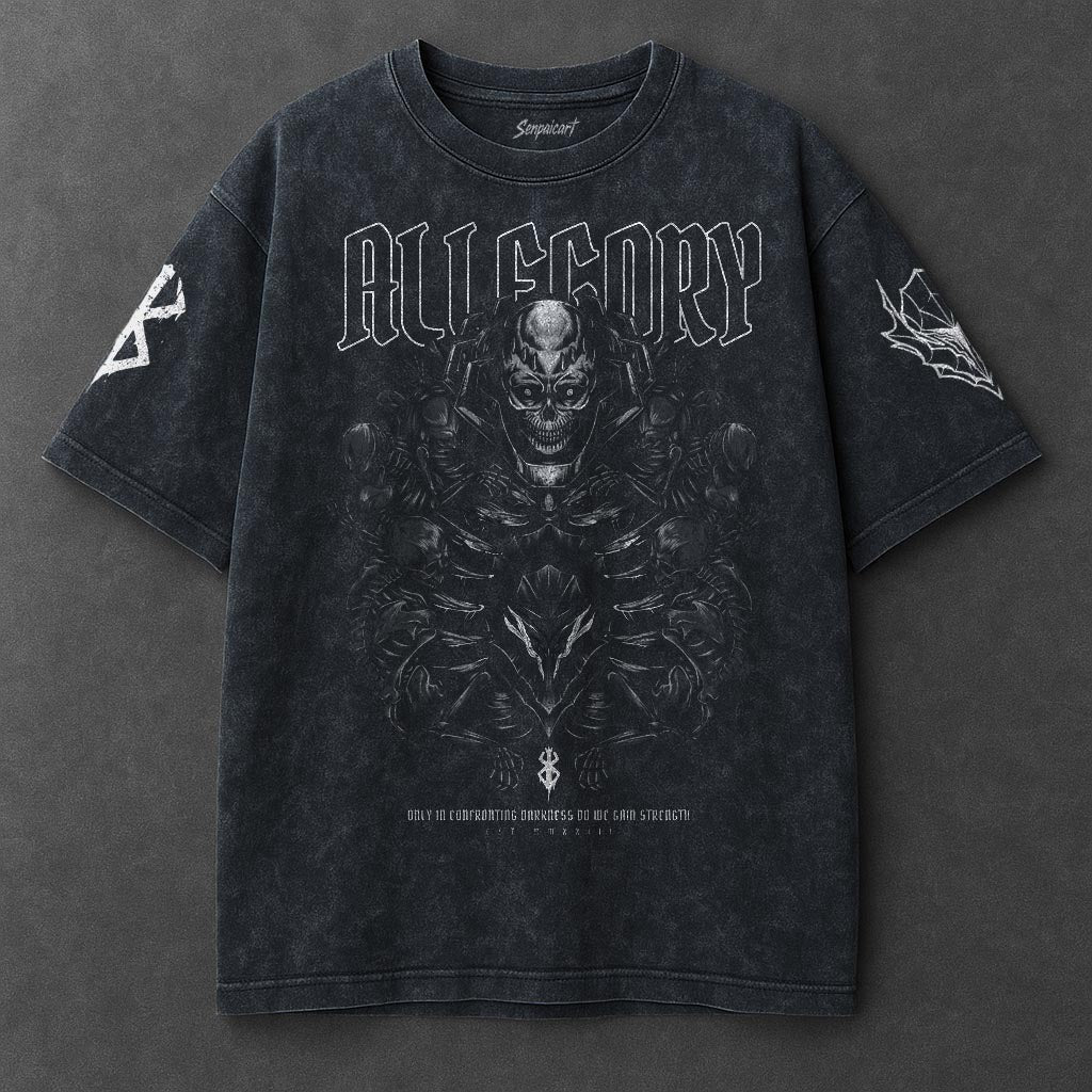 Berserk Premium Breezy Navy Blue Washed T-Shirt