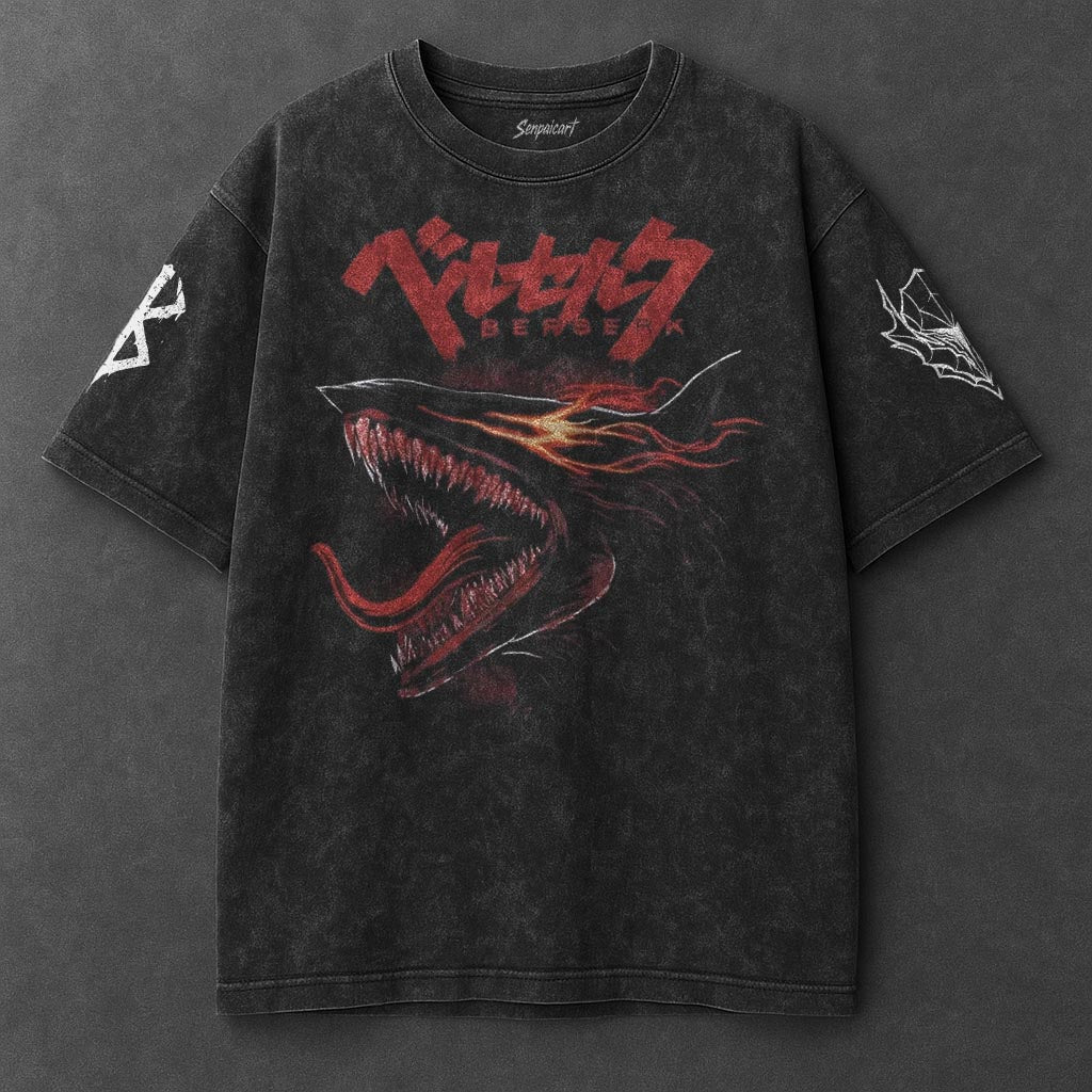 Berserk Premium Lightweight Black Washed T-Shirt