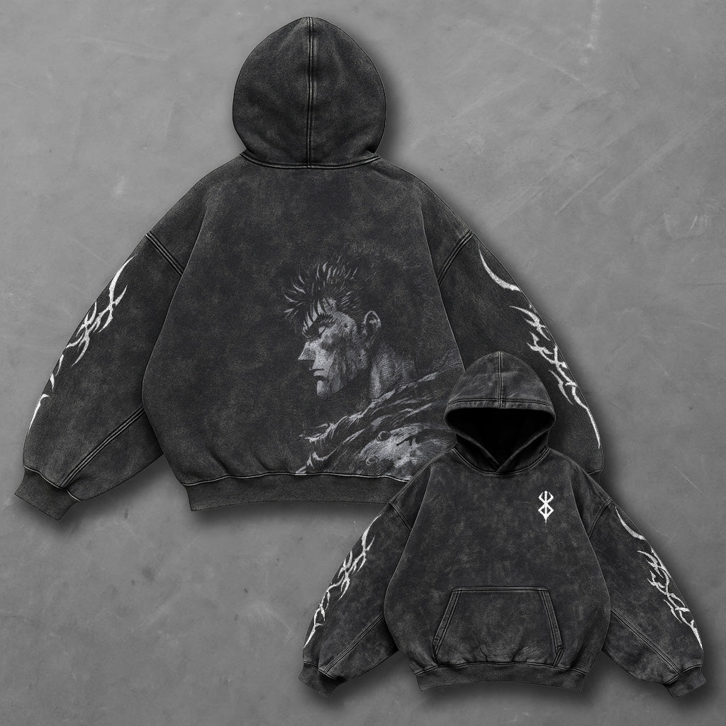 Berserk Classic Timeless Black Washed Hoodie