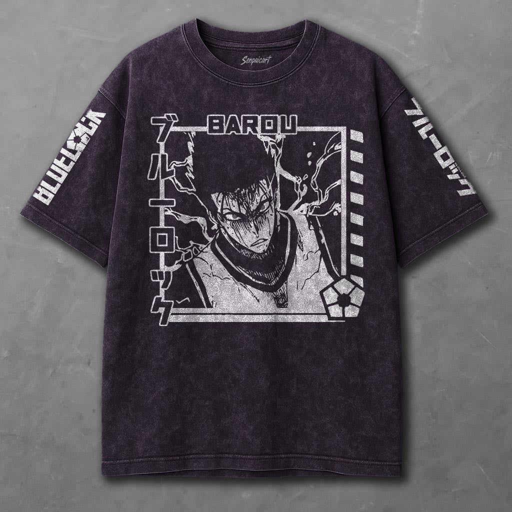 Blue Lock Roomy Violet Washed T-shirt