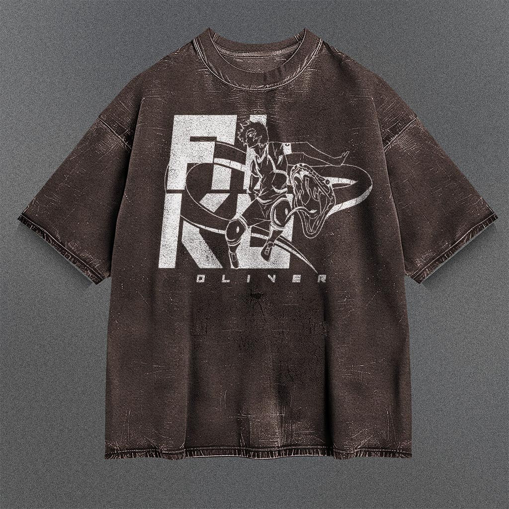 Blue Lock Slouchy Brown Washed T-shirt