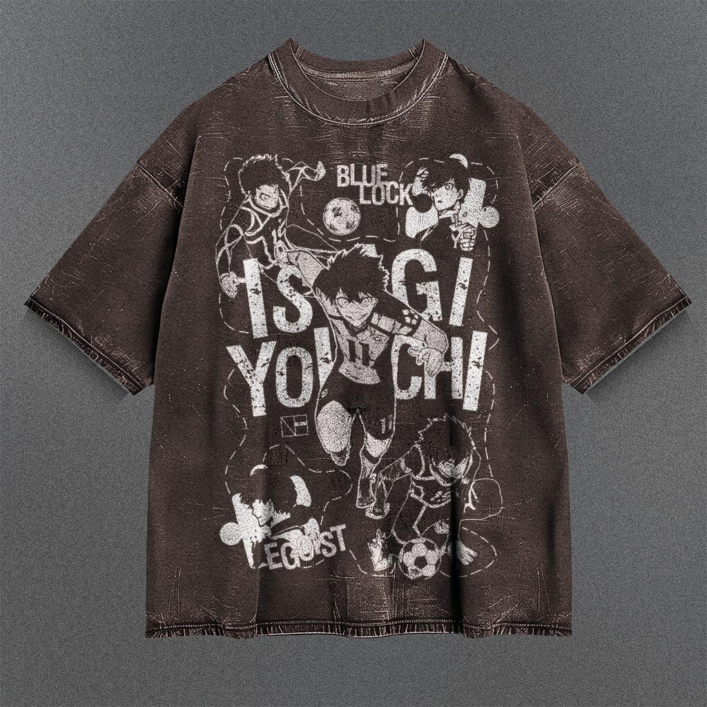 Blue Lock Billowy Brown Washed T-shirt