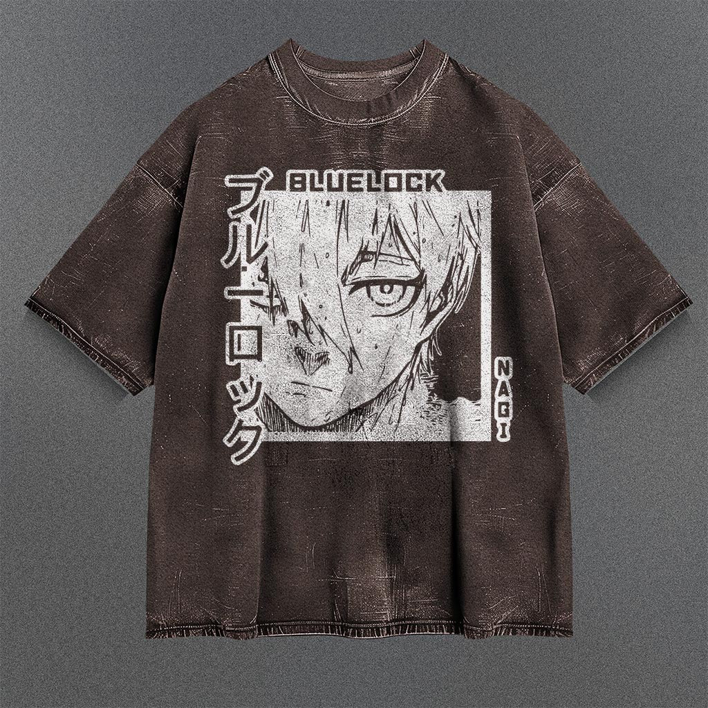 Blue Lock Relaxed Brown Washed T-shirt