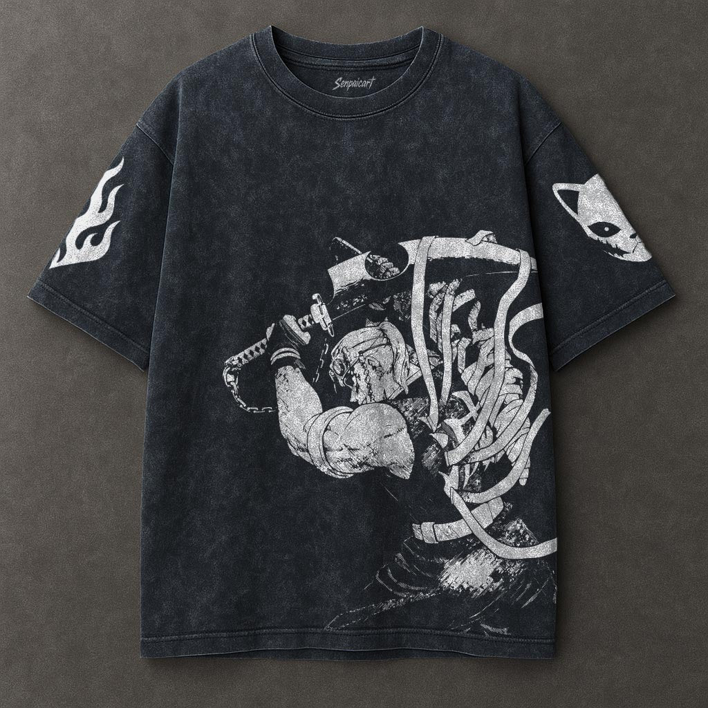 Demon Slayer Casual Blue Washed T-shirt