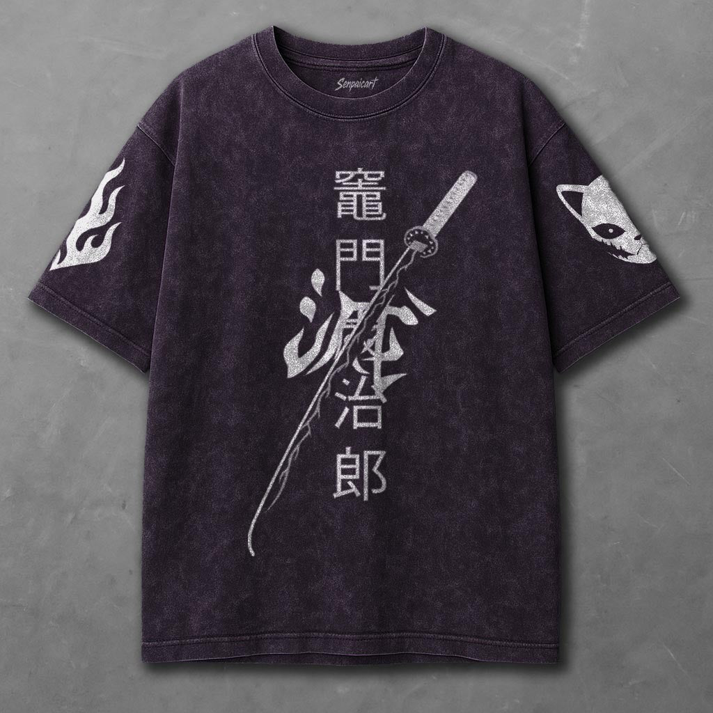 Demon Slayer Spacious Violet Washed T-shirt