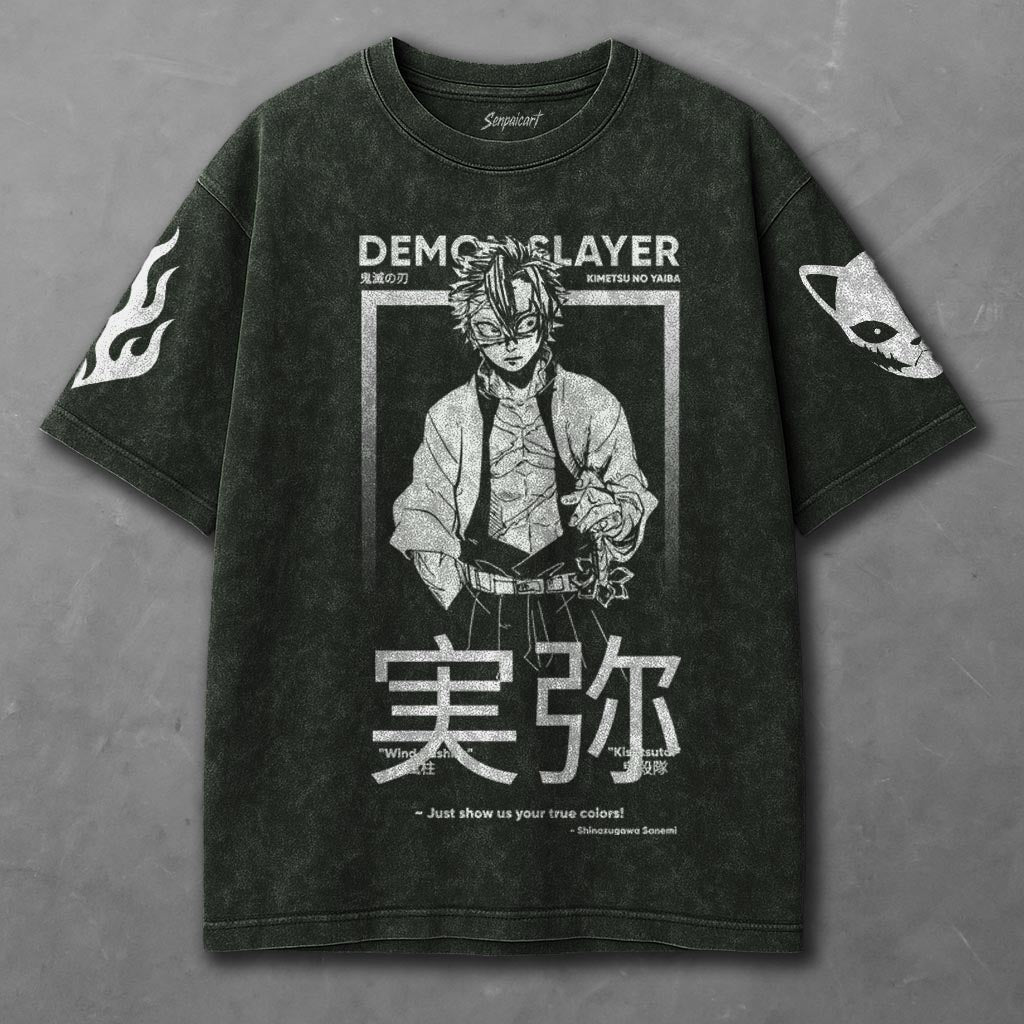 Demon Slayer Lightweight Green Washed T-Shirt