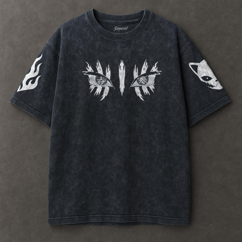 Demon Slayer Drapey Blue Washed T-shirt