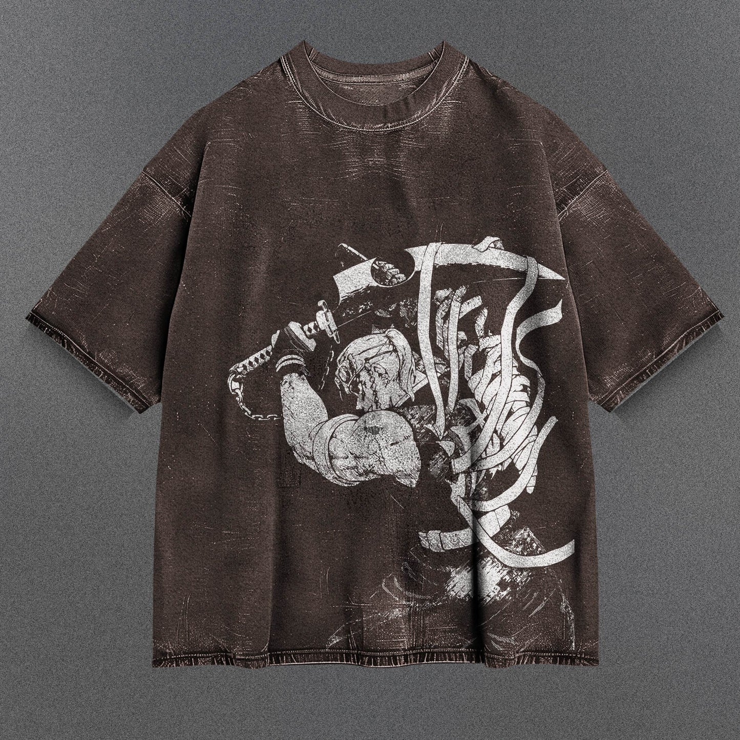 Demon Slayer Silky Brown Washed T-Shirt
