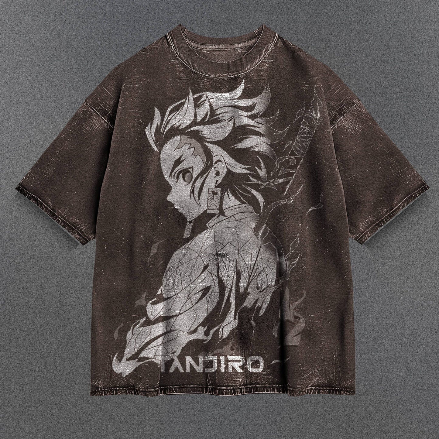 Demon Slayer Smooth Brown Washed T-Shirt