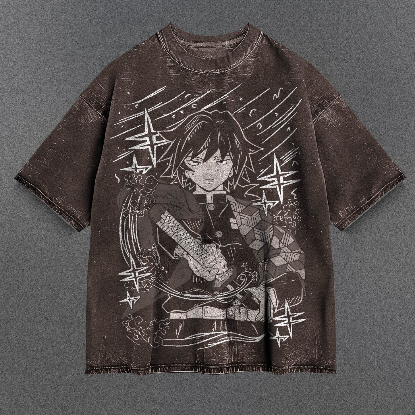 Demon Slayer Unfitted Brown Washed T-Shirt
