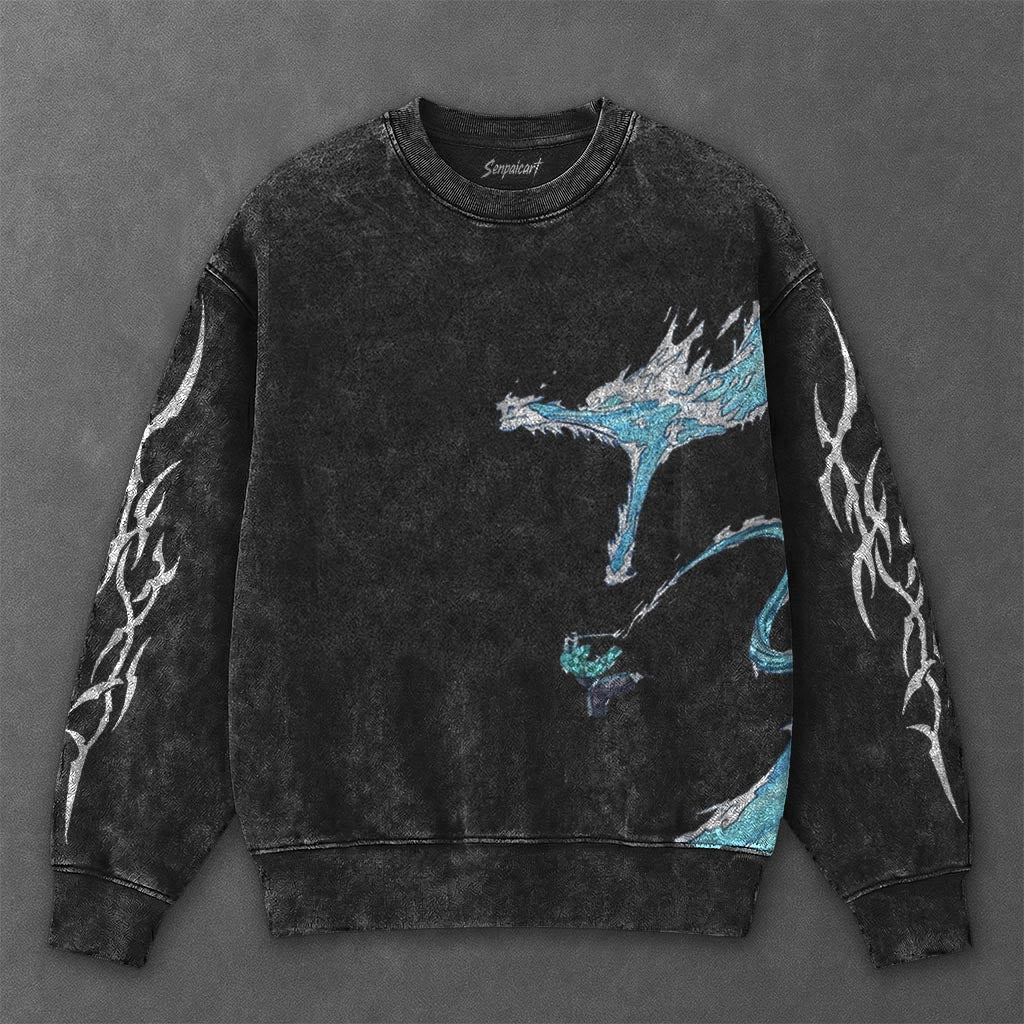 Demon Slayer Essential Roaring Dragon Black Washed Sweatshirt