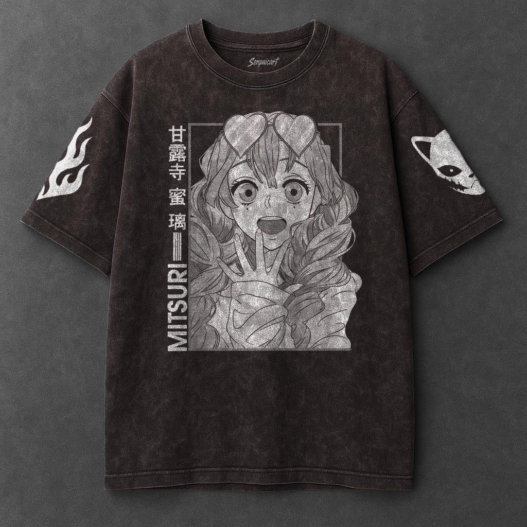 Demon Slayer Premium Flowy Brown Washed T-Shirt