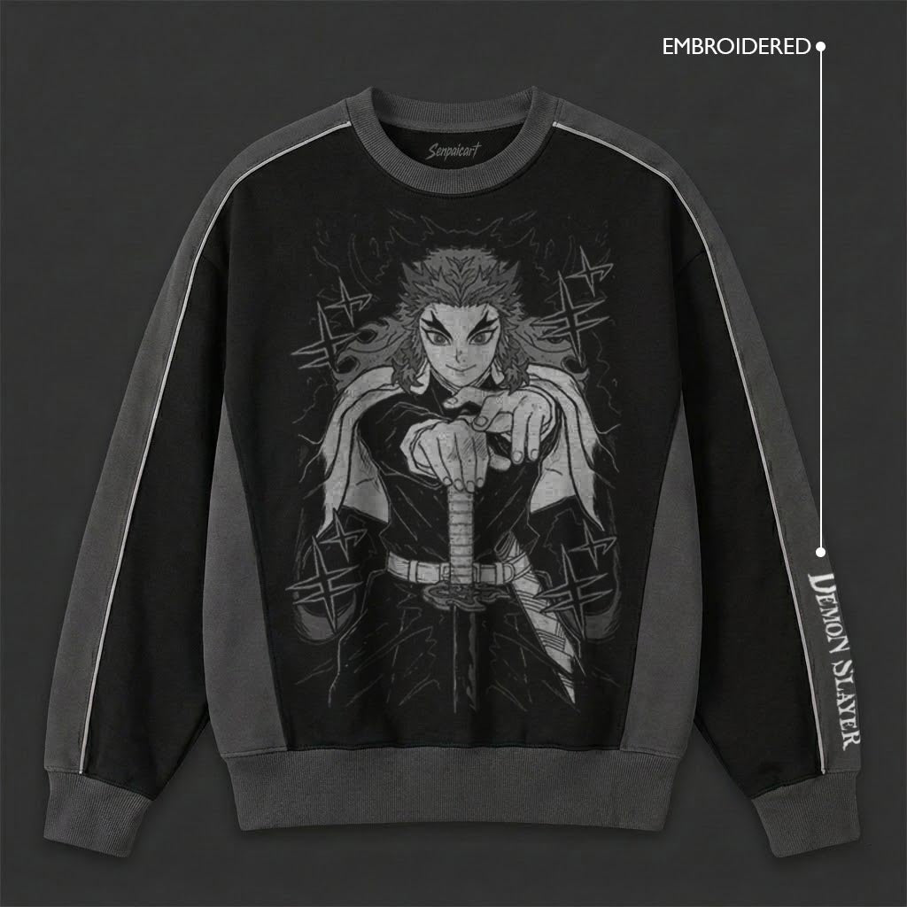 Demon Slayer Elevated Black Grey Sweatshirt
